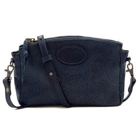 Tooled Leather Crossbody Bag