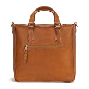 Ellington Leather Market Tote with Zippered Pouch