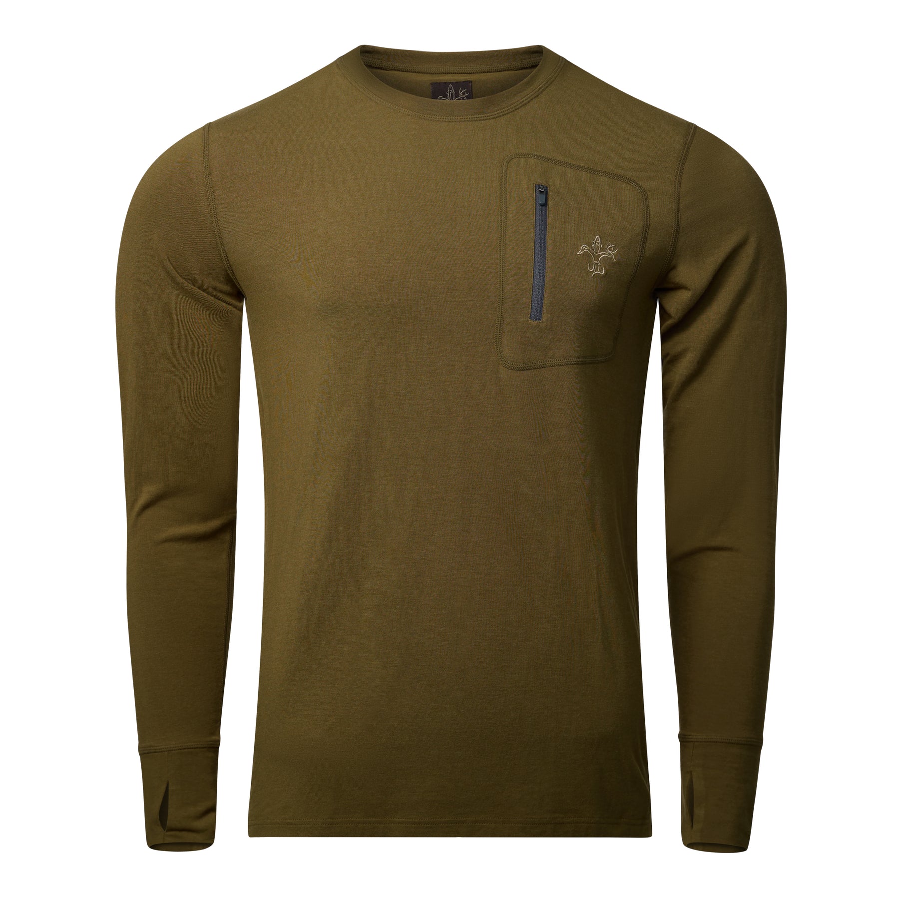 Bamboo Base Layer Crew (Delta Olive)