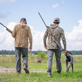 Lightweight bamboo long sleeve hoodie with UPF 50+ sun protection, moisture-wicking fabric, and breathable design for hunting, fishing, hiking, and outdoor adventures.