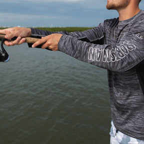 Casting - Hydrotech Long Sleeve Performance Fishing Shirt - Murky Camo - UPF 50+ Sun Protection - Men's Moisture Wicking Quick Dry T Shirt - Sportsman Gear