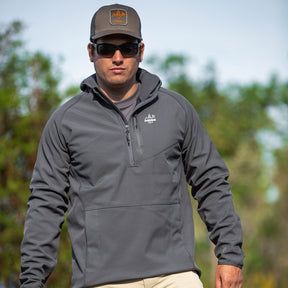 Grey Waterproof Hoodie with Built In Face Mask - W3 Outbound - Sportsman Gear