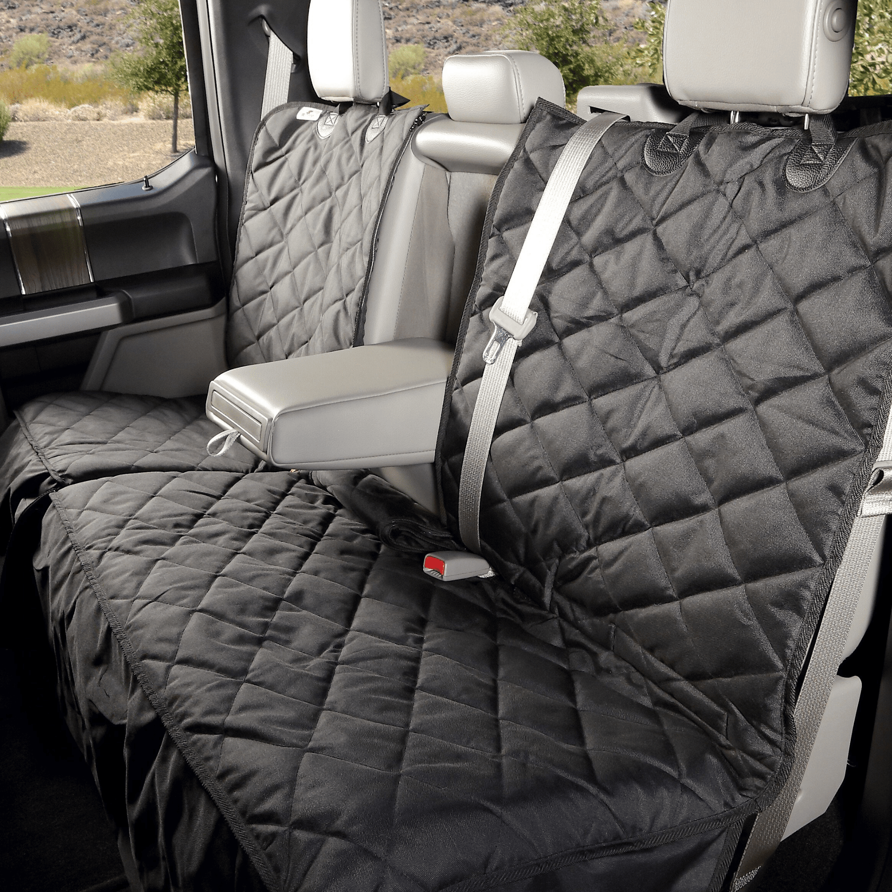 4Knines Split Rear Seat Cover with Hammock, Black, Regular