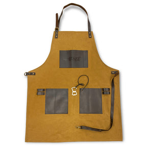 Waxed Canvas Apron with Leather Pockets by Bayou Classic