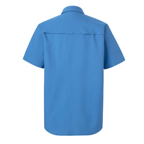sportsman spooler short sleeve button down fishing shirt blue 