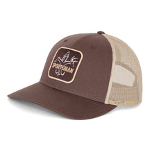 brown trucker hat mesh back cotton precurved bill