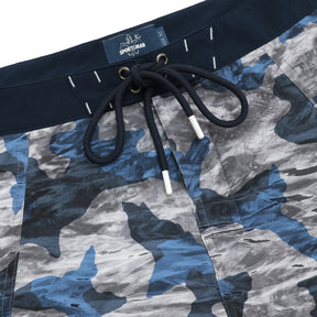 Blue Ice Camo Pacific Board Shorts - Designed for Fishing - Sportsman Gear