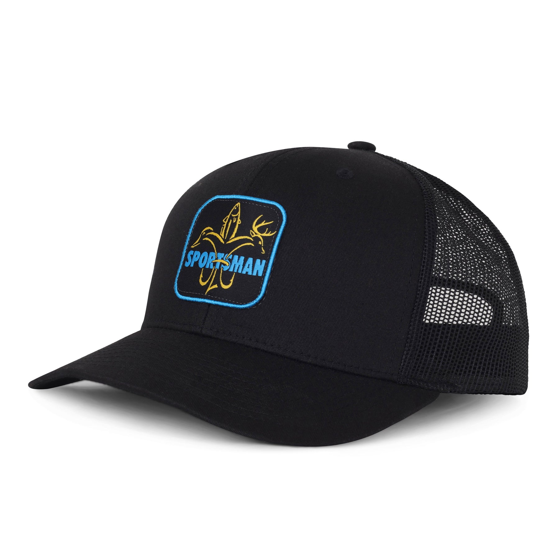 Black Fishing Trucker Hat - Sportsman Gear