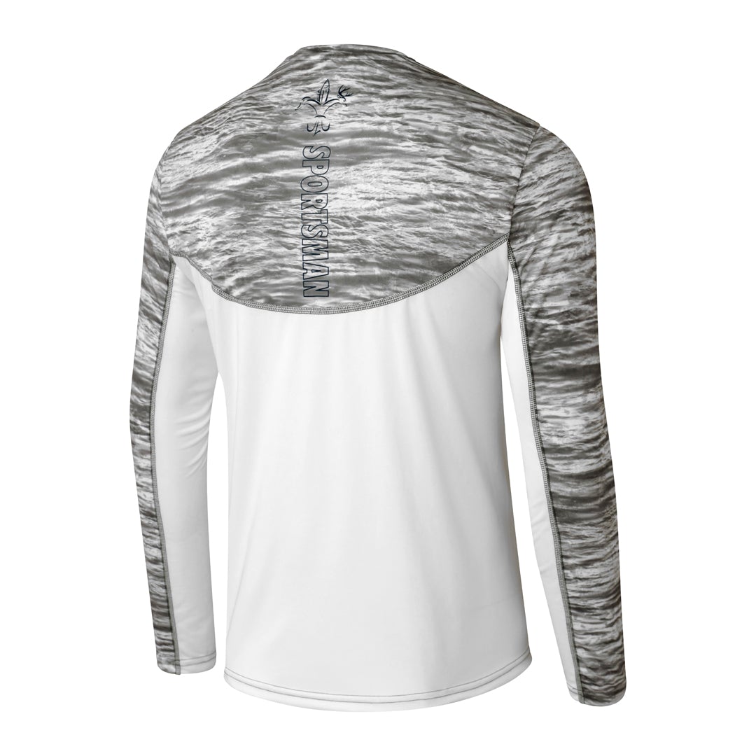  Mens UPF 50+ Fishing Shirts For Men Long Sleeve UV Sun  Protection Tee Tops Light Grey Large