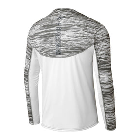 Hydrotech Long Sleeve Performance Fishing Shirt - Arctic Camo - UPF 50+ Sun Protection - Men's Moisture Wicking Quick Dry T Shirt - Sportsman Gear