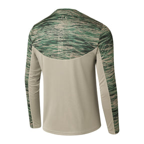 Hydrotech Long Sleeve Performance Fishing Shirt - Marsh Camo - UPF 50+ Sun Protection - Men's Moisture Wicking Quick Dry T Shirt - Sportsman Gear