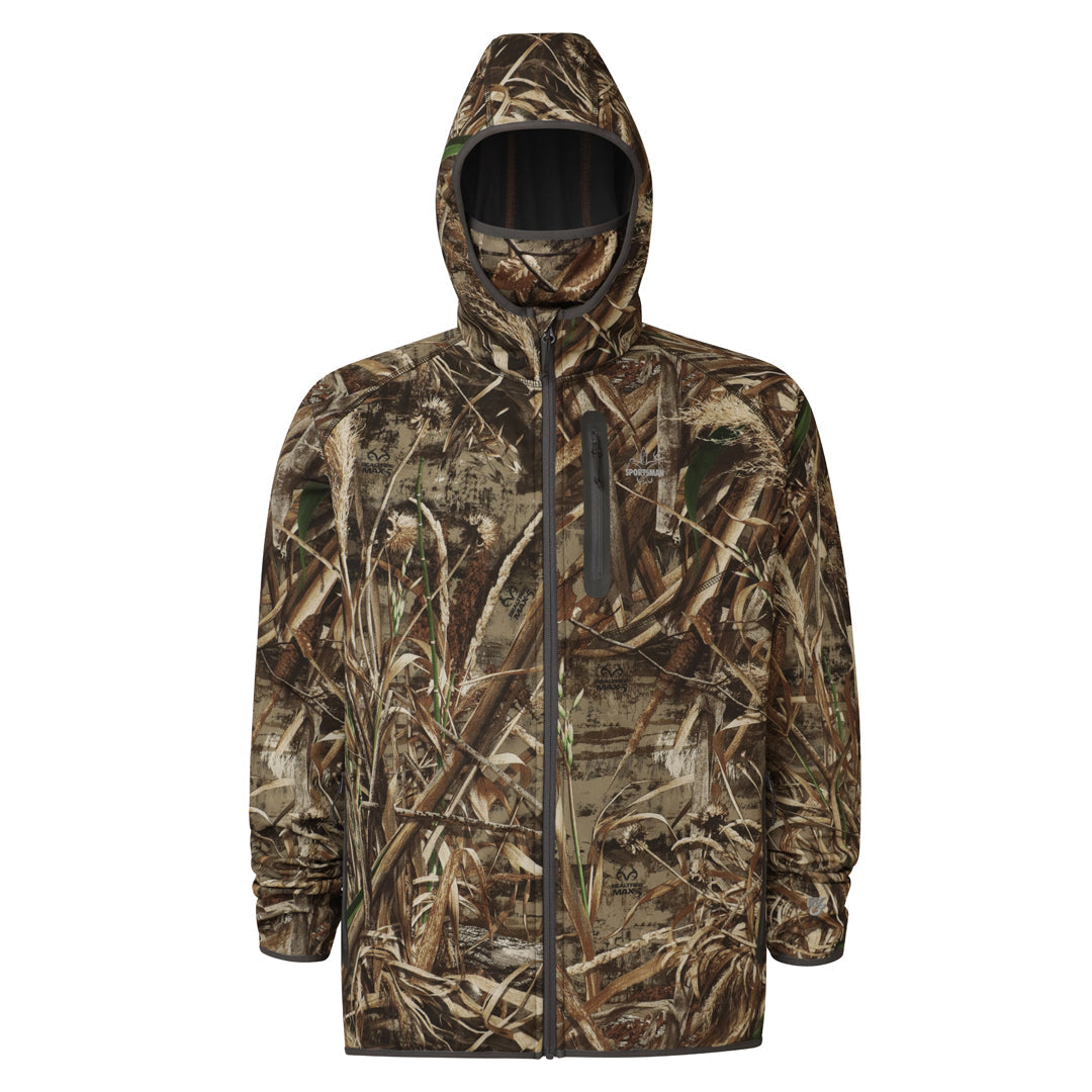 W3 Outbound Full Zip Hoodie: Mid Weight Windproof Fishing Hoodie with Face Mask Full Zip Large / Asphalt