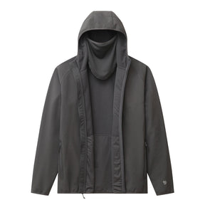 Grey Water Resistant Jacket with Built-In Face Mask - W3 Outbound - Sportsman Gear