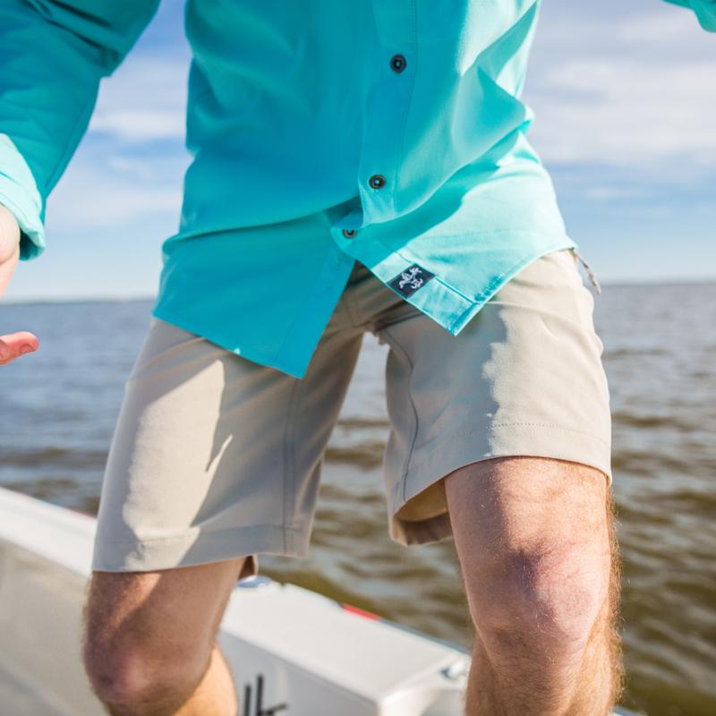 Khaki Reaper Fishing Shorts - Quick Dry Hybrid - Sportsman Gear