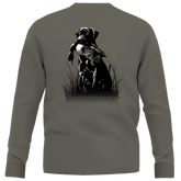Long Sleeve Loden Shirt with Dog holding Duck