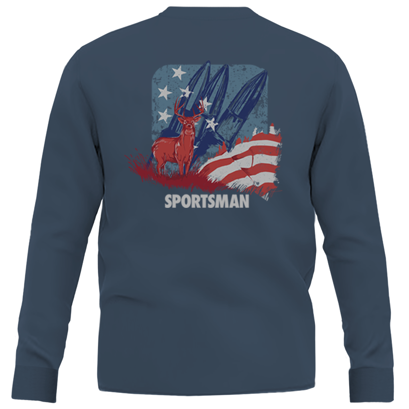 Red Whitetail & Blue Long Sleeve Shirt