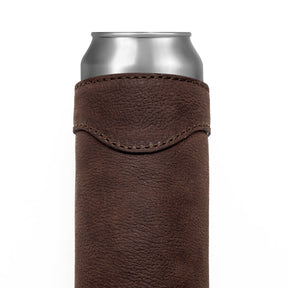 Campaign Leather Slim Can Koozie by Mission Mercantile Leather Goods