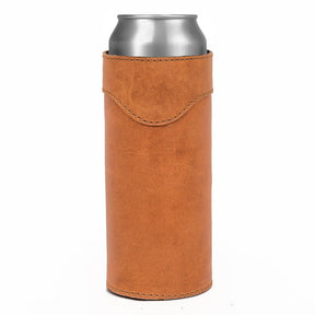 Campaign Leather Slim Can Koozie by Mission Mercantile Leather Goods