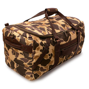 Camo leather duffle bag top