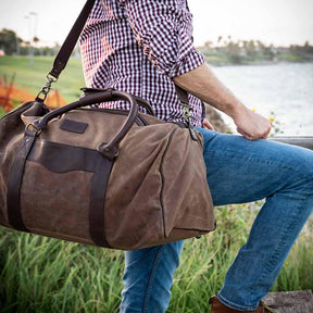 Mission Mercantile Leather Goods | Theodore Leather Rolling Carry-On Duffel Bag