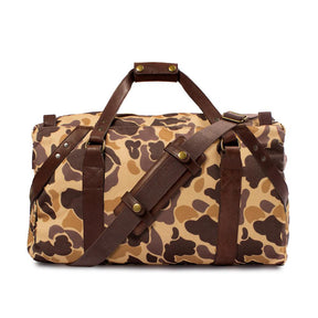 Campaign Waxed Canvas Medium Duffle Bag - Vintage Camo by Mission Mercantile Leather Goods