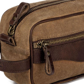 Campaign Waxed Canvas Toiletry Shave Kit - Sportsman Gear