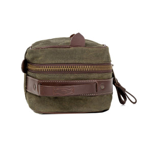 Campaign Waxed Canvas Toiletry Square Shave Kit - Sportsman Gear