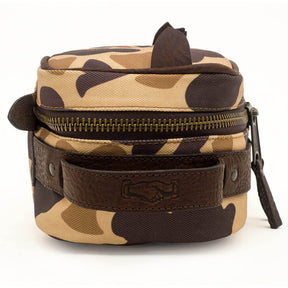 Campaign Waxed Canvas Toiletry Square Shave Kit - Vintage Camo by Mission Mercantile Leather Goods