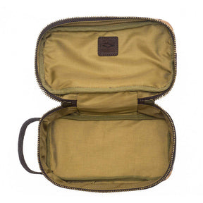 Campaign Waxed Canvas Toiletry Square Shave Kit - Vintage Camo by Mission Mercantile Leather Goods