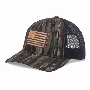 Leather American Flag Patch Hat