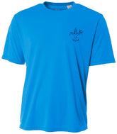 Youth Blue Performance Fishing Shirt - Short Sleeve, UPF 50+, Polyester, Quick Dry, Moisture Wicking, Breathable - Sportsman Gear