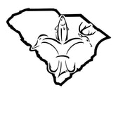 South Carolina Sportsman State Decal - Deer, duck, fish, hook fleur-de-lis logo