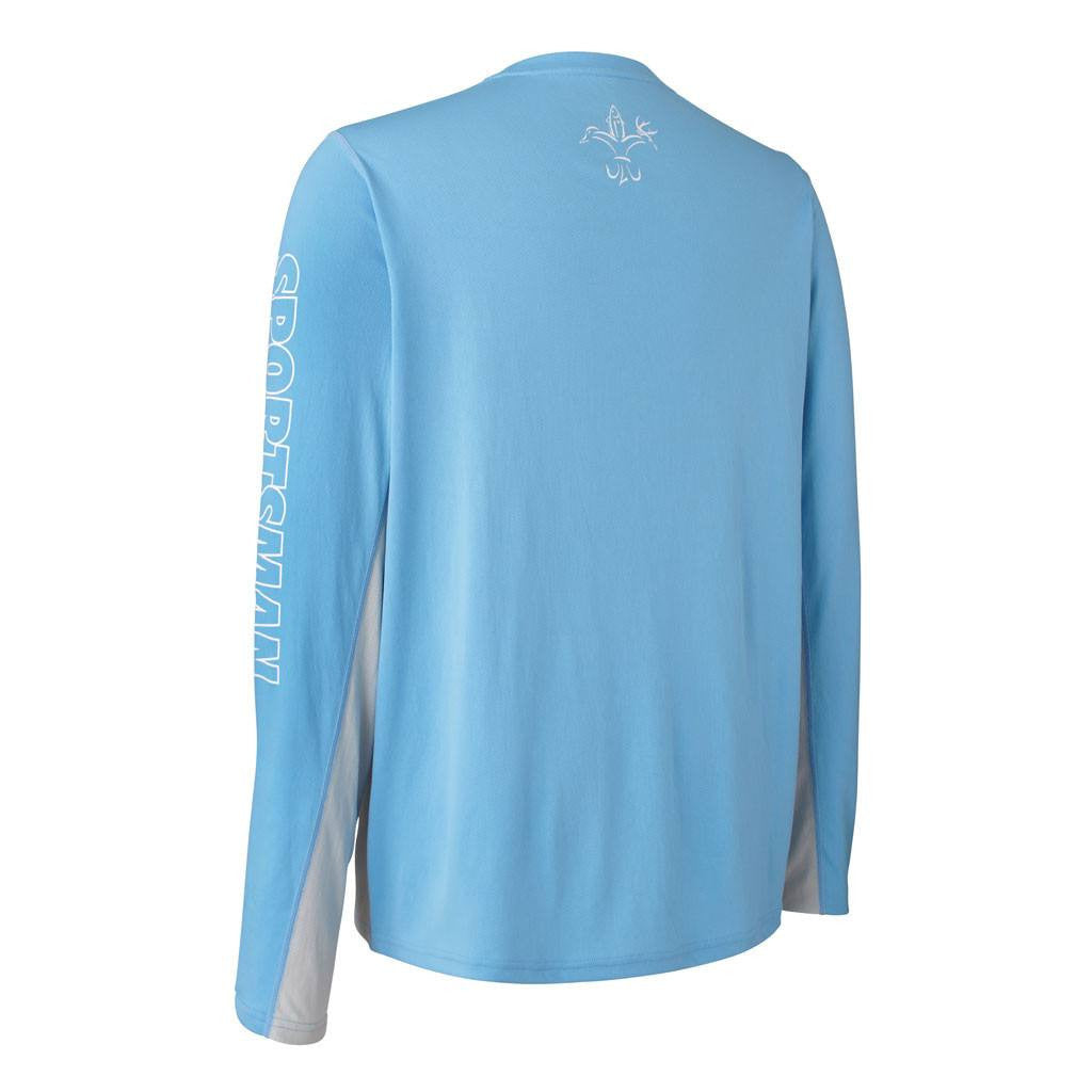 Cool Breeze Classic: Breathable Long Sleeve Fishing Shirt Blue Mist / Medium